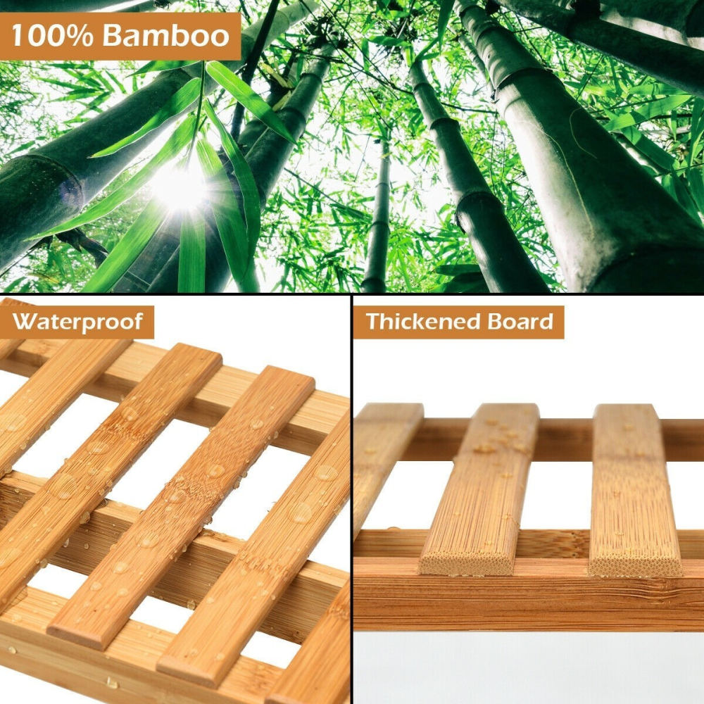3 Tiers Bamboo Hanging Folding Plant Shelf Stand www.wallandroom.com