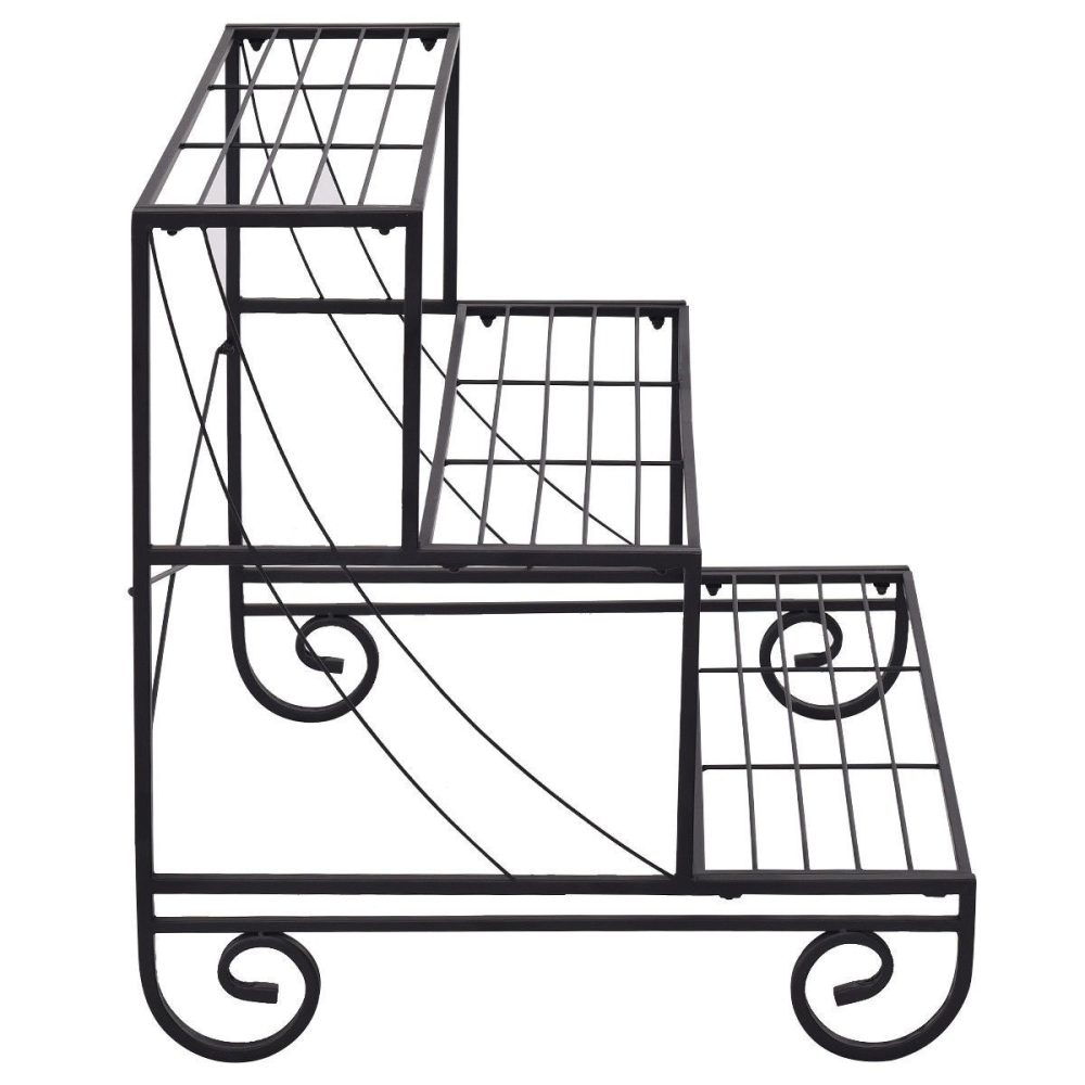 3 Tier Outdoor Metal Garden Planter Holder Shelf www.wallandroom.com