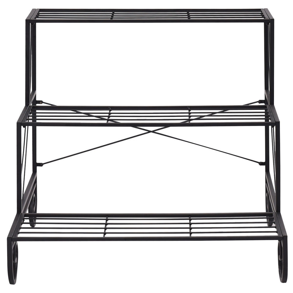 3 Tier Outdoor Metal Garden Planter Holder Shelf www.wallandroom.com