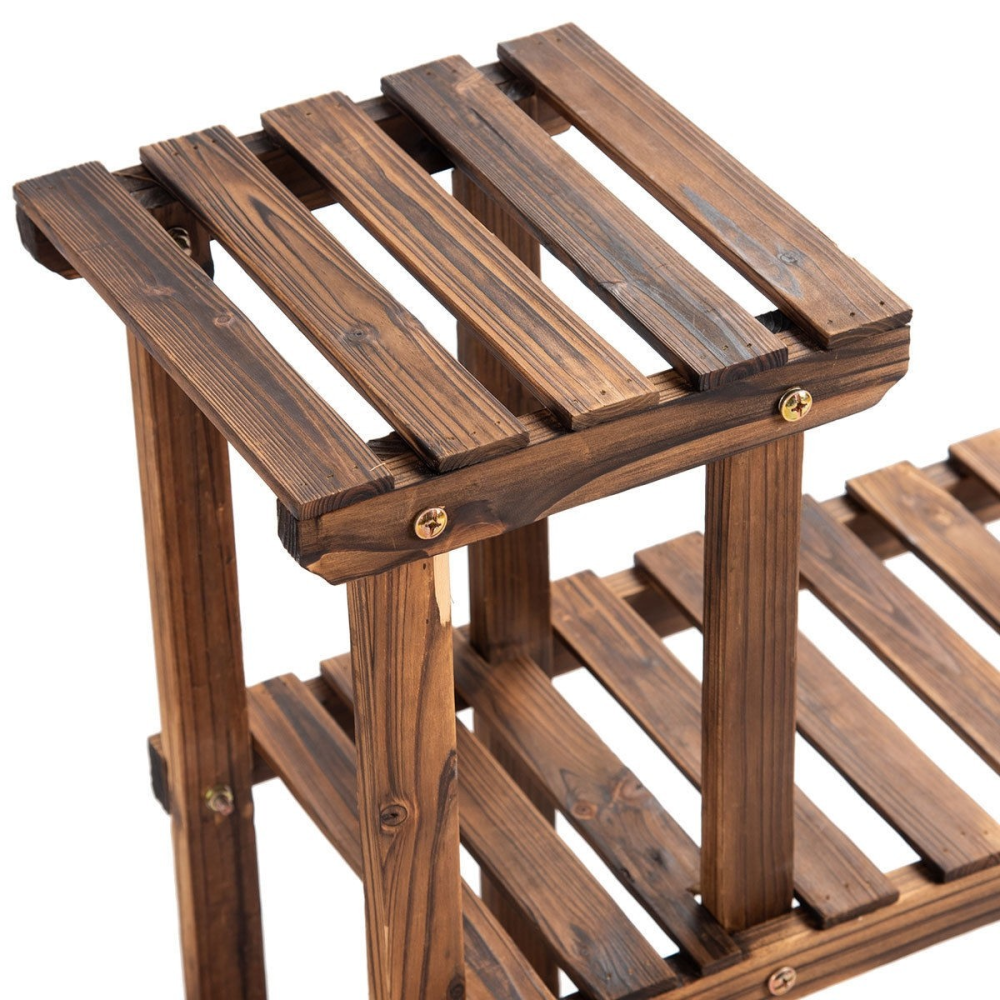 6 Tier Wooden Shelf Storage Plant Rack Stand www.wallandroom.com