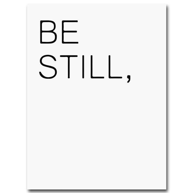 Be Still My Soul Motivational Quote Minimalism Art Canvas Poster Painting Wall Picture Print Modern Home Decoration Room Decor 15x20cm No 