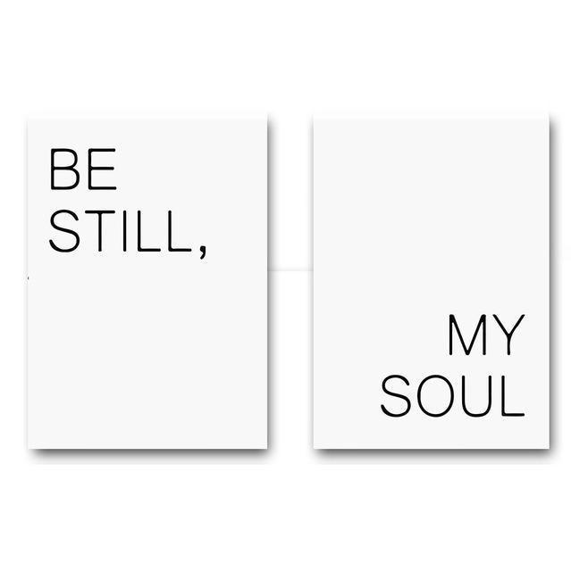 Be Still My Soul Motivational Quote Minimalism Art Canvas Poster Painting Wall Picture Print Modern Home Decoration Room Decor 15x20cm No 