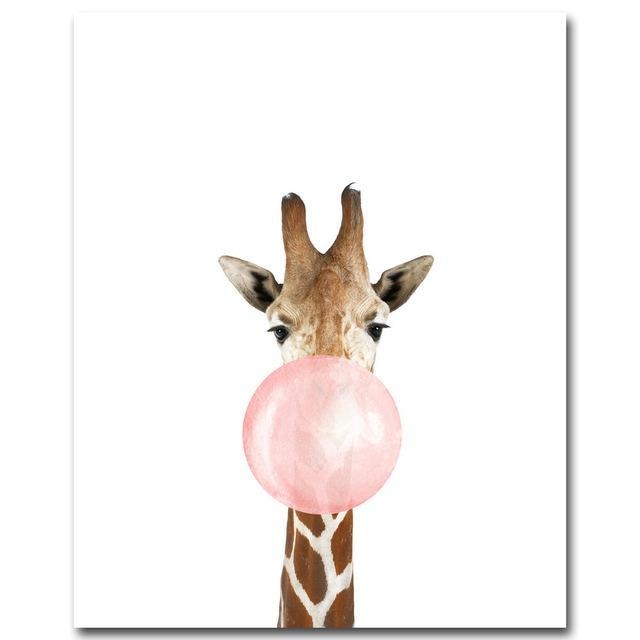 Canvas Print Bubble Gum Animals  - Wall Art (Unframed) - wallandroom.com
