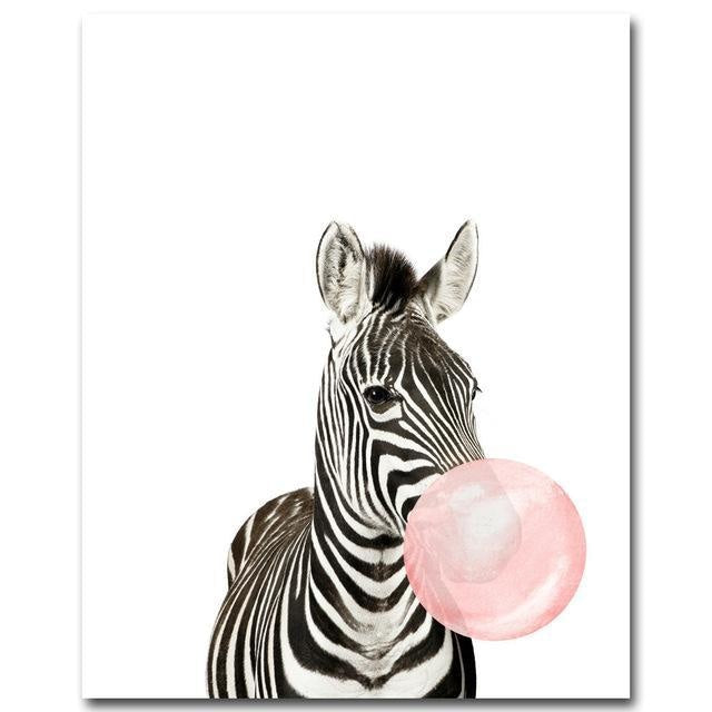Canvas Print Bubble Gum Animals  - Wall Art (Unframed) - wallandroom.com