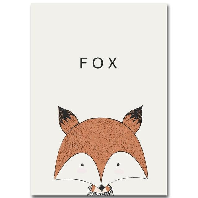 Canvas Print Drawn Animals  - Kids &amp; Nursery Wall Art (Unframed) - wallandroom.com