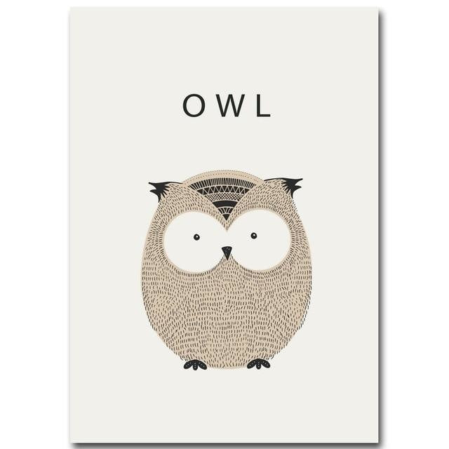 Canvas Print Drawn Animals  - Kids &amp; Nursery Wall Art (Unframed) - wallandroom.com