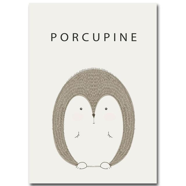 Canvas Print Drawn Animals  - Kids &amp; Nursery Wall Art (Unframed) - wallandroom.com