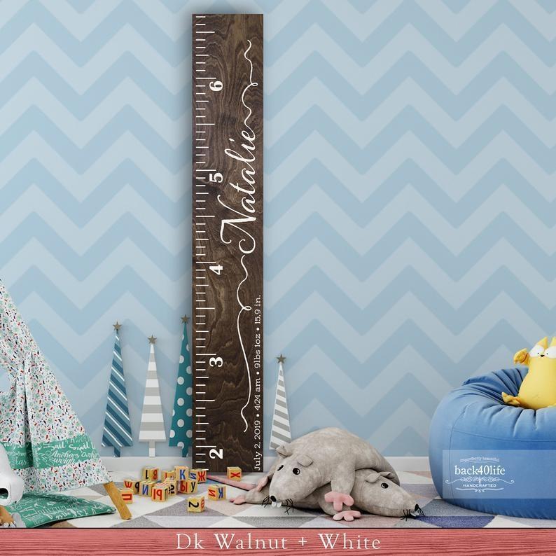 Wooden Kids Growth Height Chart Ruler for Boys and Girls www.wallandroom.com