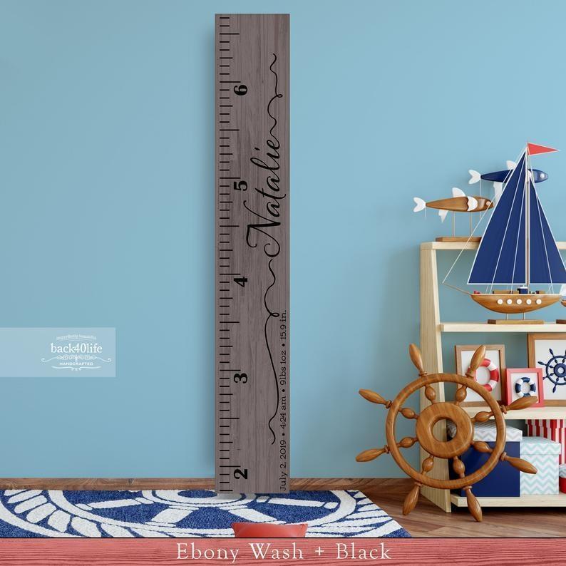 Wooden Kids Growth Height Chart Ruler for Boys and Girls www.wallandroom.com