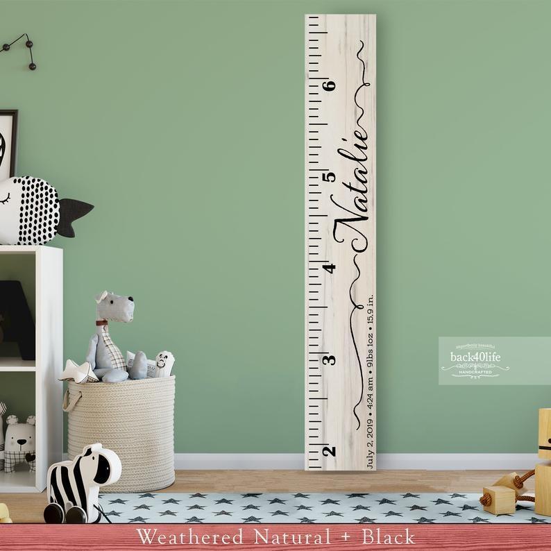Wooden Kids Growth Height Chart Ruler for Boys and Girls www.wallandroom.com