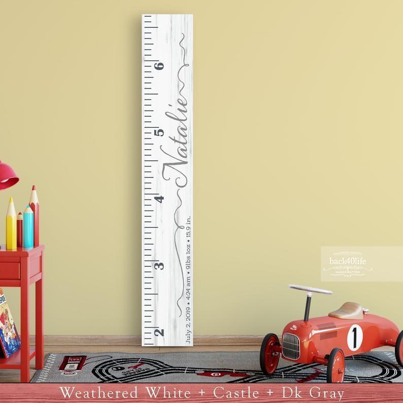 Wooden Kids Growth Height Chart Ruler for Boys and Girls www.wallandroom.com