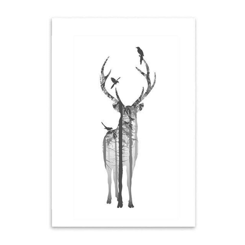 Forest And Deer Prints - Nature Wall Art (Unframed) - wallandroom.com