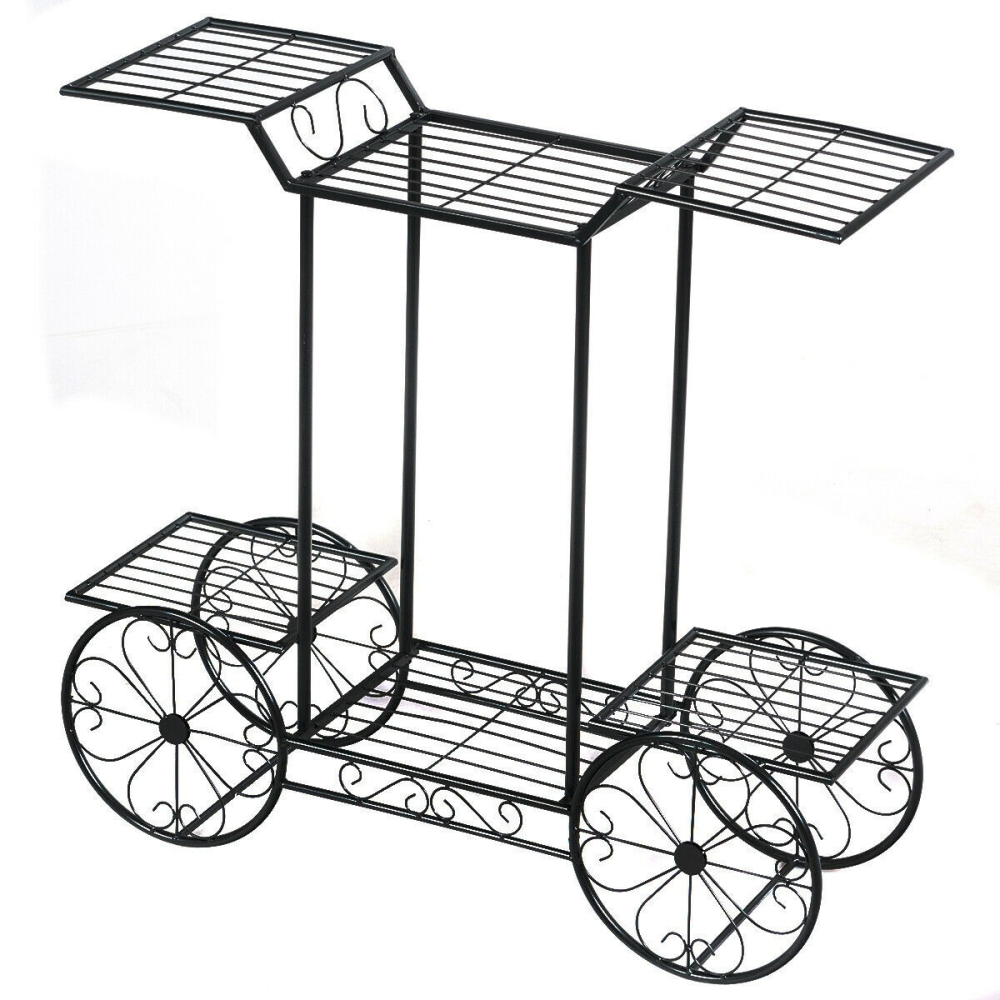 6-Tier Garden Cart Flower Rack Display Decor Pot Plant Holder www.wallandroom.com