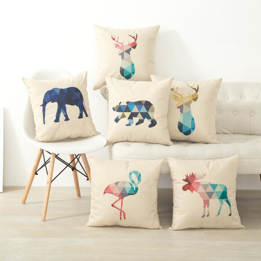 Geometric Animals - Nordic Throw Pillow Covers - wallandroom.com