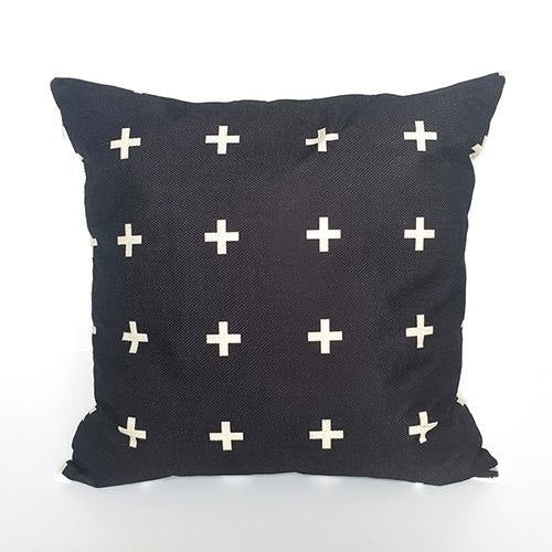 Geometric Cushion Covers - Black and Beige Throw Pillow Covers - wallandroom.com