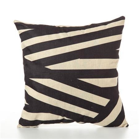 Geometric Cushion Covers - Black and Beige Throw Pillow Covers - wallandroom.com