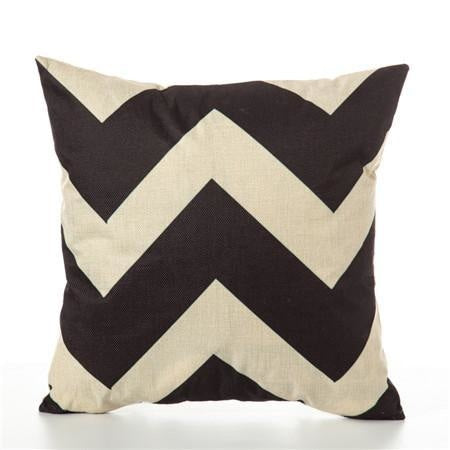 Geometric Cushion Covers - Black and Beige Throw Pillow Covers - wallandroom.com