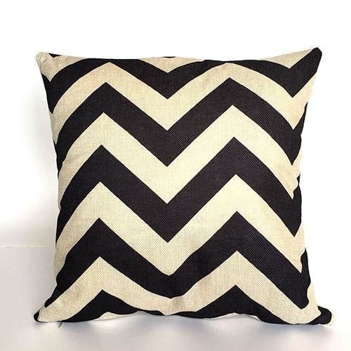 Geometric Cushion Covers - Black and Beige Throw Pillow Covers - wallandroom.com