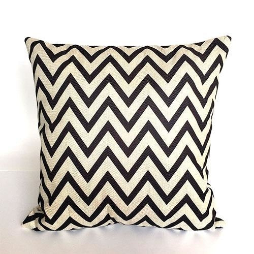 Geometric Cushion Covers - Black and Beige Throw Pillow Covers - wallandroom.com