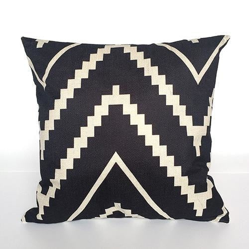 Geometric Cushion Covers - Black and Beige Throw Pillow Covers - wallandroom.com
