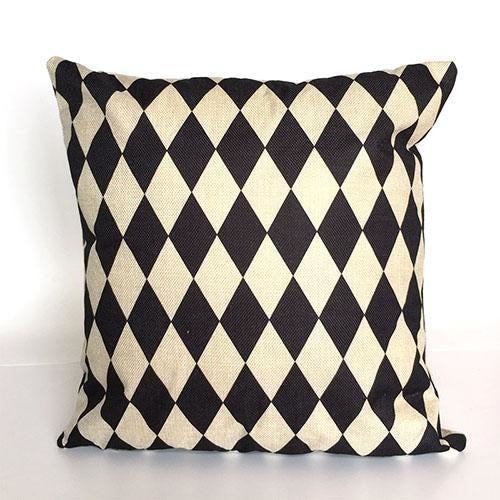 Geometric Cushion Covers - Black and Beige Throw Pillow Covers - wallandroom.com