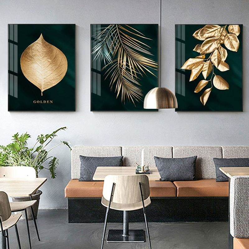 Gold Leaves Canvas Print - Nature Wall Art (Unframed) www.wallandroom.com