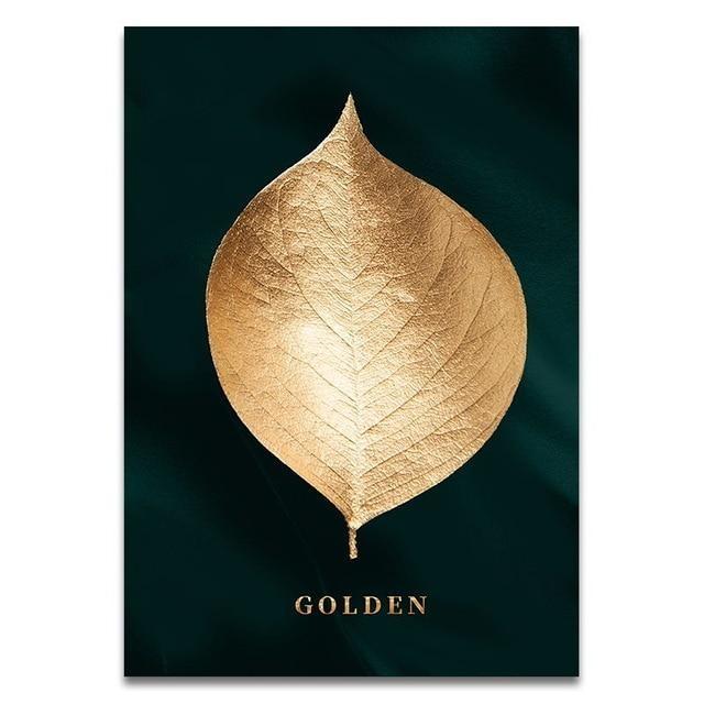 Gold Leaves Canvas Print - Nature Wall Art (Unframed) Small / A www.wallandroom.com