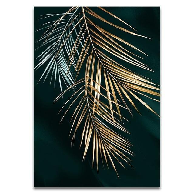 Gold Leaves Canvas Print - Nature Wall Art (Unframed) Small / C www.wallandroom.com