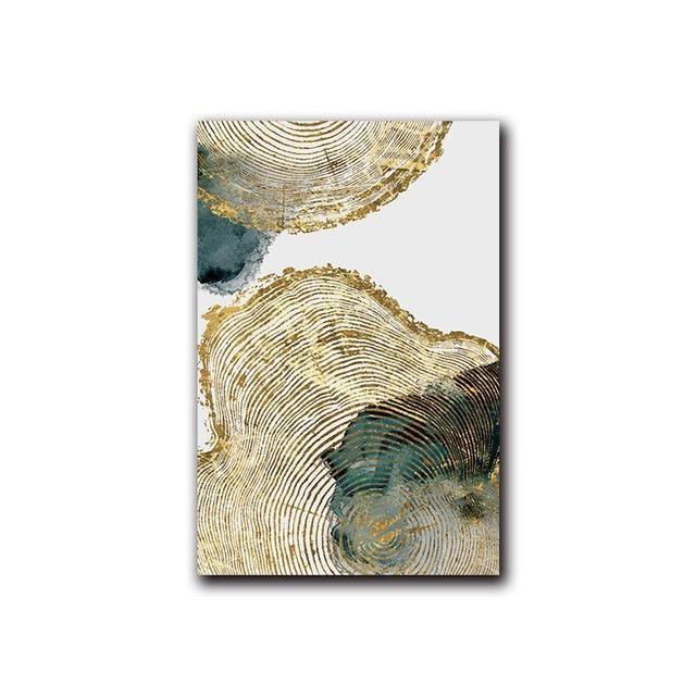 Golden Leaf and Trunk Canvas Print - Abstract Wall Art (Unframed) Small / Picture 1 www.wallandroom.com