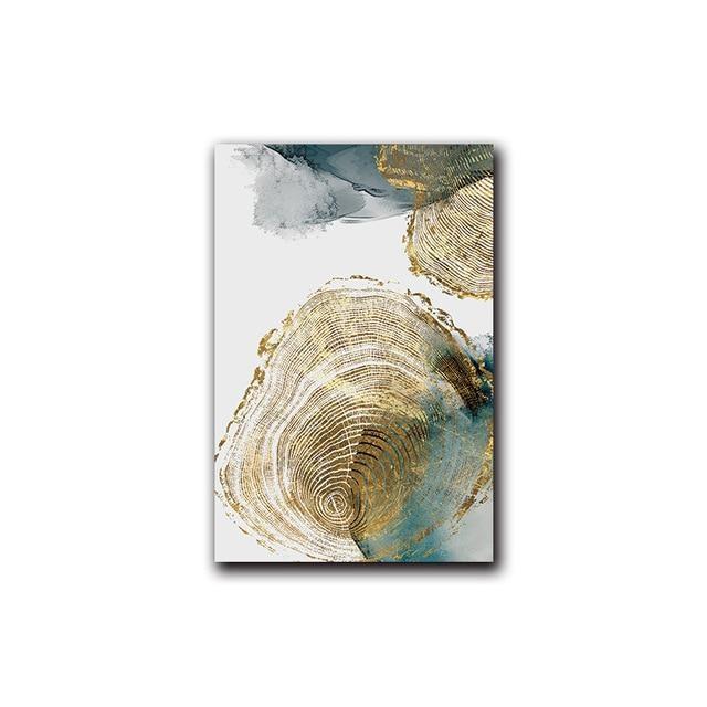 Golden Leaf and Trunk Canvas Print - Abstract Wall Art (Unframed) Small / Picture 2 www.wallandroom.com