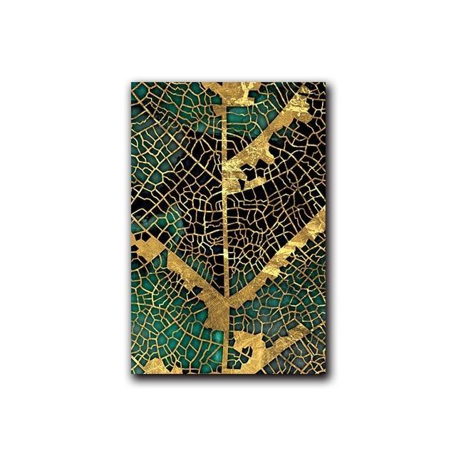 Golden Leaf and Trunk Canvas Print - Abstract Wall Art (Unframed) Small / Picture 3 www.wallandroom.com