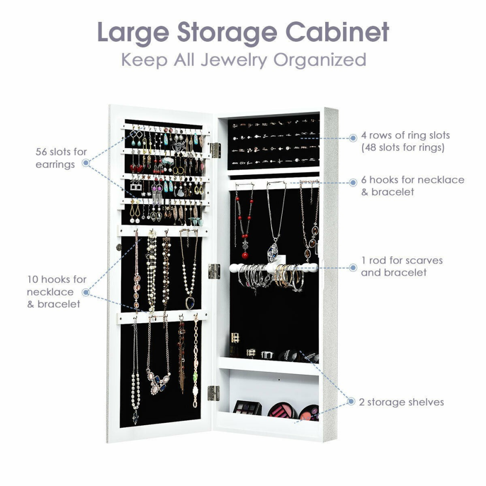 Jewelry Storage Mirror - Wall Mounted Cabinet www.wallandroom.com