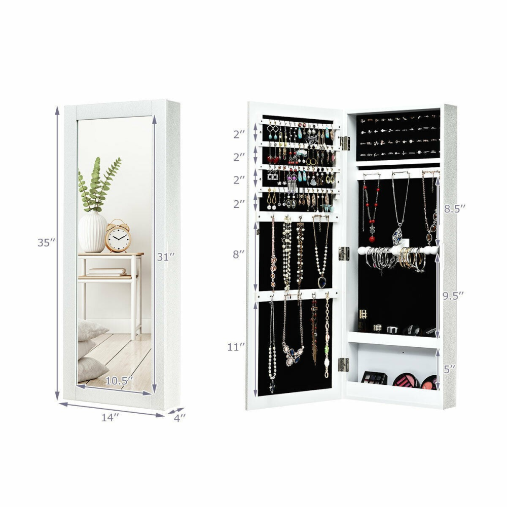 Jewelry Storage Mirror - Wall Mounted Cabinet www.wallandroom.com