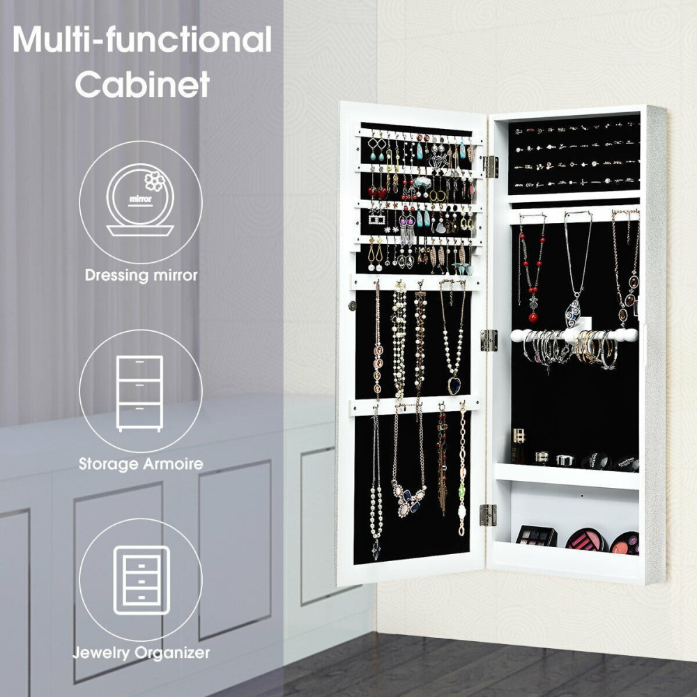 Jewelry Storage Mirror - Wall Mounted Cabinet www.wallandroom.com