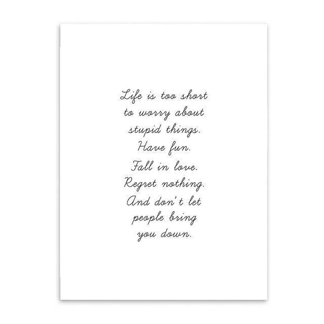 Lip &amp; Quote Canvas Print - Unframed Minimalistic Wall Art - wallandroom.com