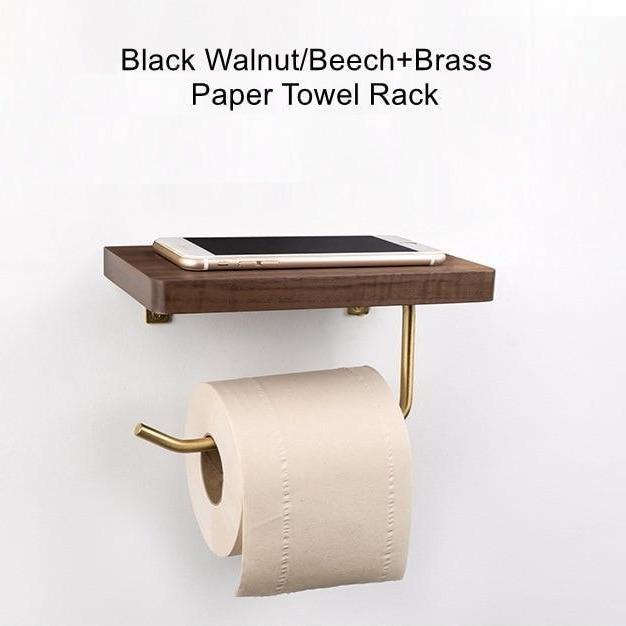 Nordic Luxury Paper Towel Rack Wooden Tissue Paper Storage Holder Toilet Roll Paper Holder Bathroom Organizer Tools Wall Decor 