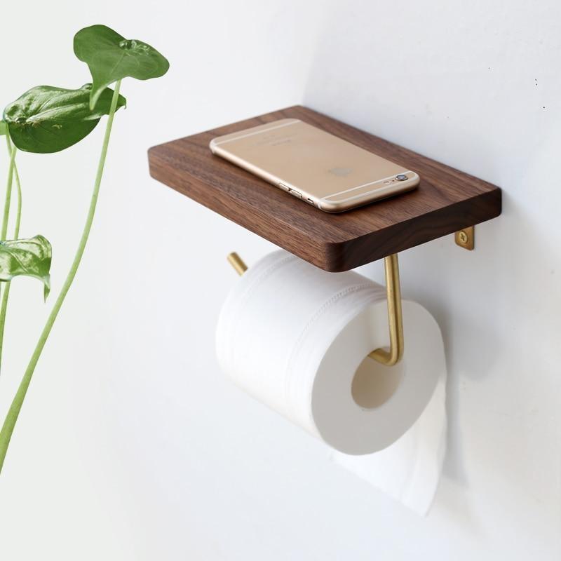 Nordic Luxury Paper Towel Rack Wooden Tissue Paper Storage Holder Toilet Roll Paper Holder Bathroom Organizer Tools Wall Decor 