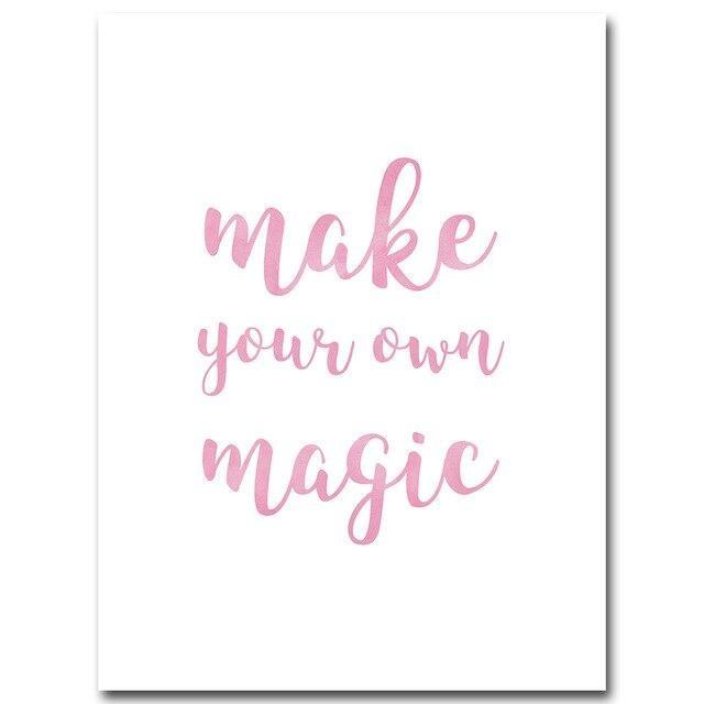 Magical Princess Canvas Print Set - Pink Wall Art (Unframed) 15x20cm No Frame / Picture 1 www.wallandroom.com
