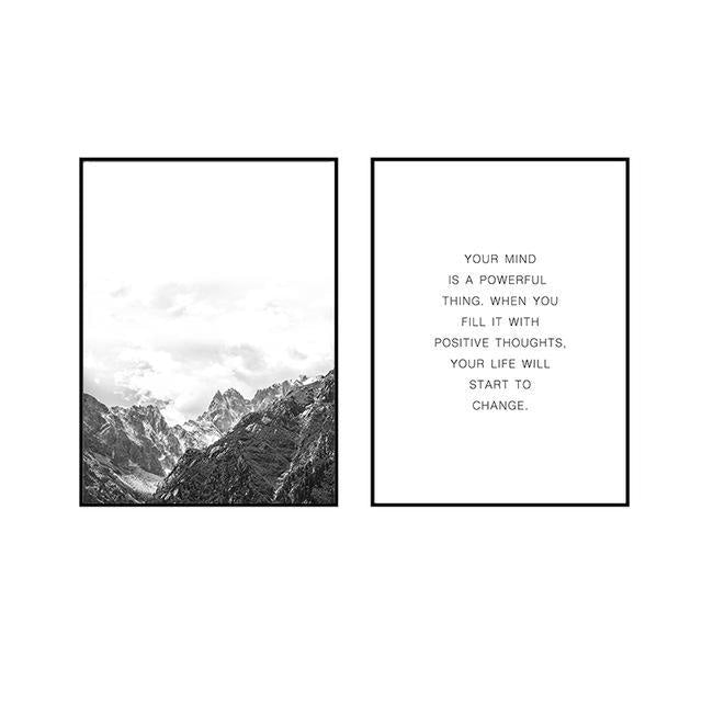 Mountain Quote Canvas Prints - Nordic Wall Art (Unframed) - wallandroom.com