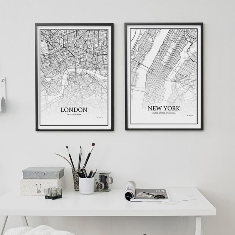 New York London Paris City Prints - Wall Art (Unframed) - wallandroom.com