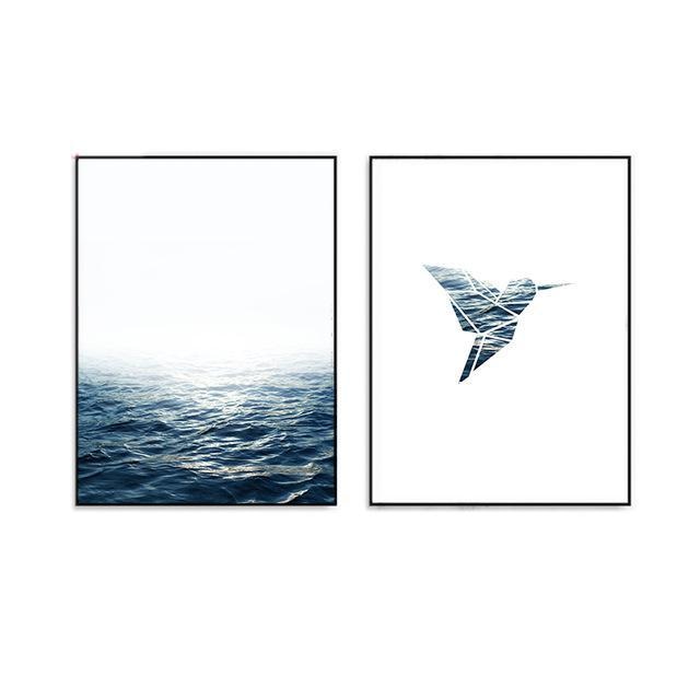 Ocean Bird Canvas Posters - Modern Art Wall (Unframed) - wallandroom.com