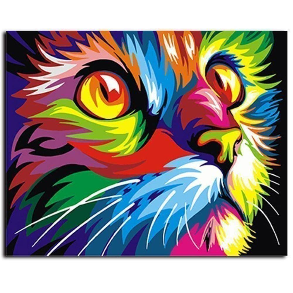 Paint By Numbers Kit - Cat DIY Wall Art - wallandroom.com