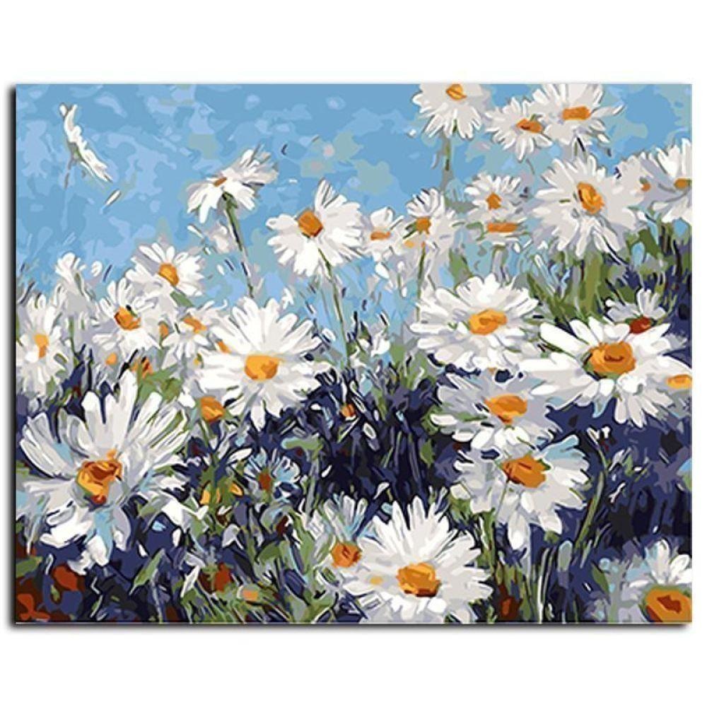 Paint By Numbers Kit - Daysies DIY Wall Art - wallandroom.com