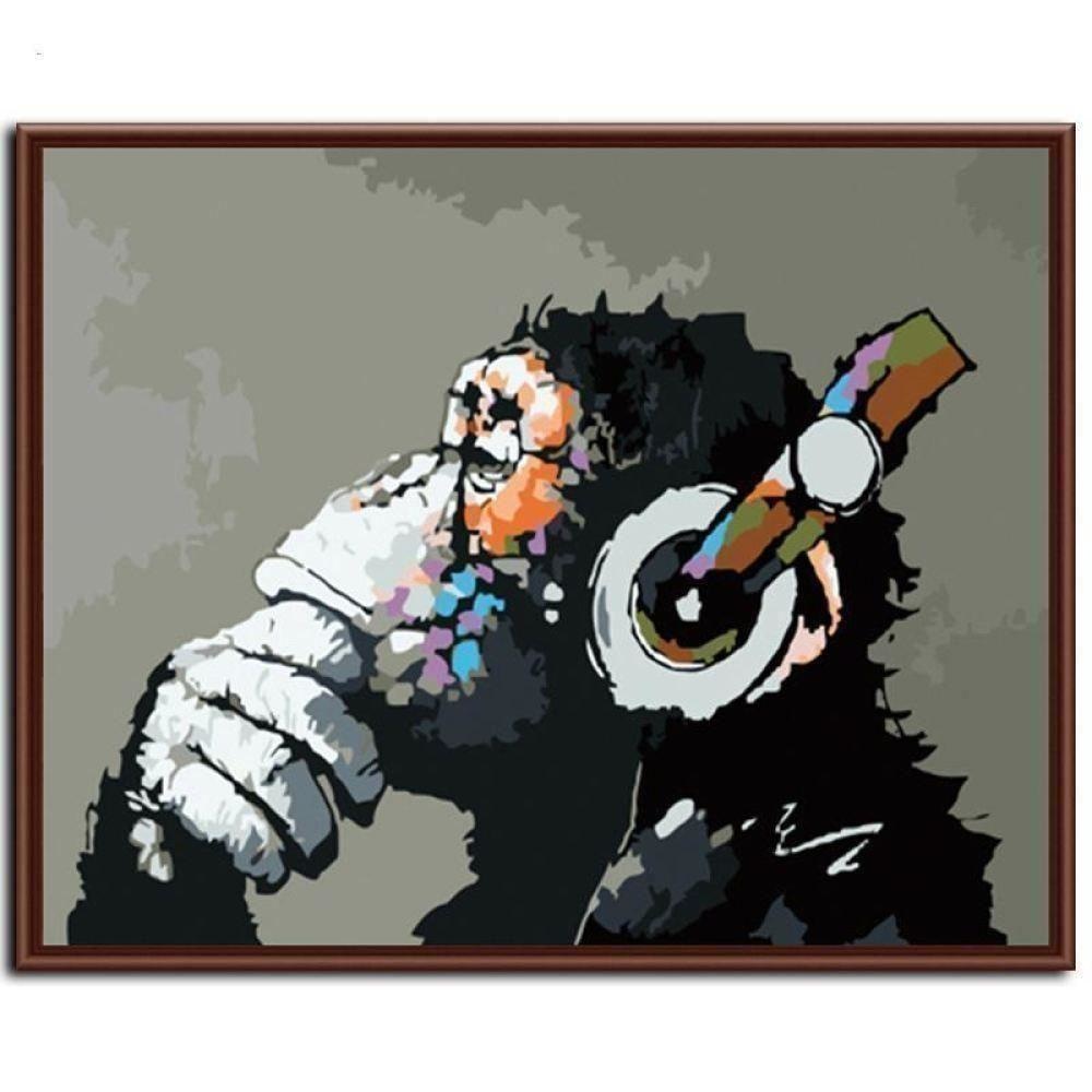 Paint By Numbers Kit - Monkey DIY Wall Art - wallandroom.com
