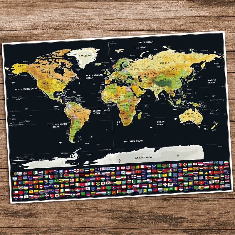 Scratch Off High Quality Travel Map - Large Personalized Wall Art - wallandroom.com