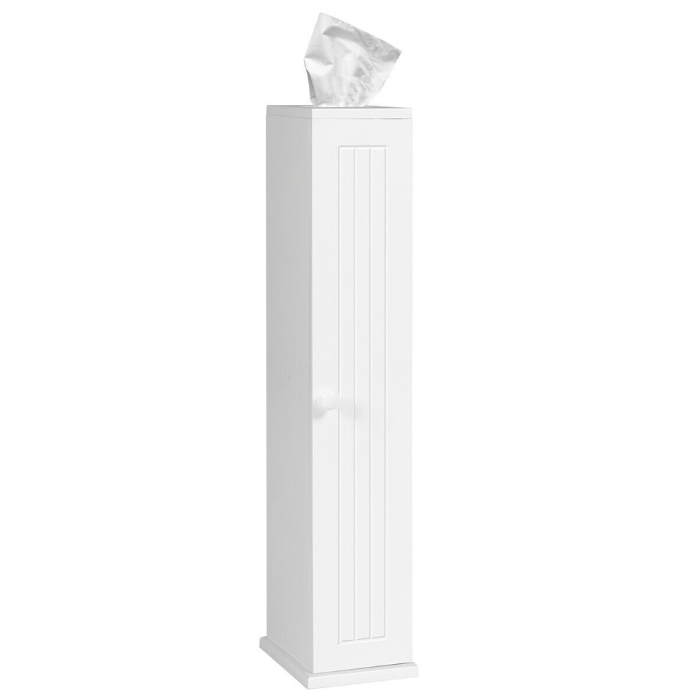 Toilet Roll Storage Cabinet With Tissue Compartment - Practical Bath Room Storage White www.wallandroom.com