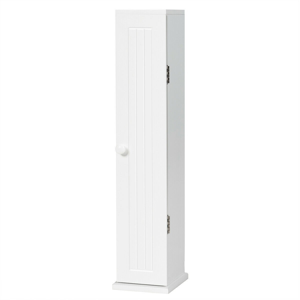 Toilet Roll Storage Cabinet With Tissue Compartment - Practical Bath Room Storage White www.wallandroom.com