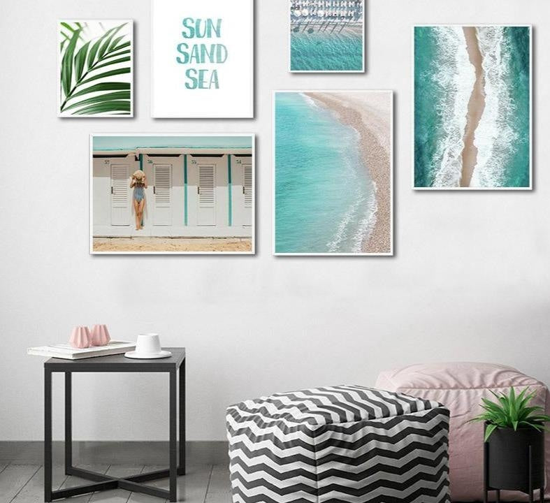 Tropical Summer Canvas Print Set - Beach Aesthetic Wall Art (Unframed) www.wallandroom.com